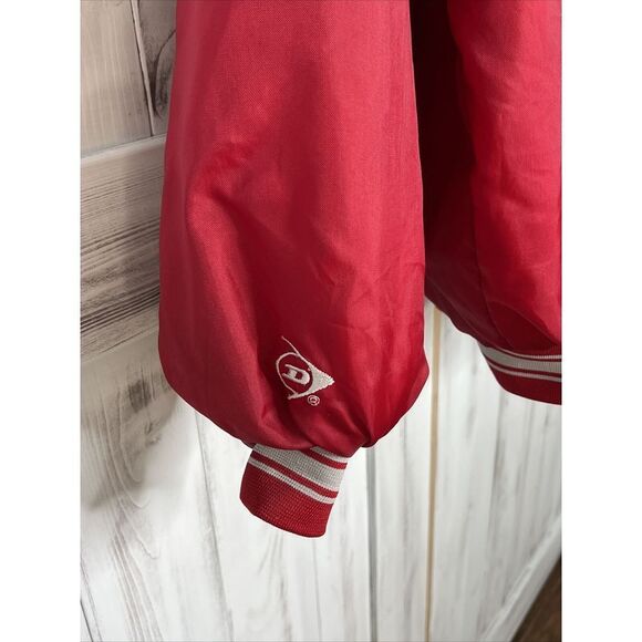 VTG DUNLOP RED QUILTED BOMBER JACKET GRAY FLEECE TRIM HOODED FULL ZIP XXL WARM - Picture 10 of 15